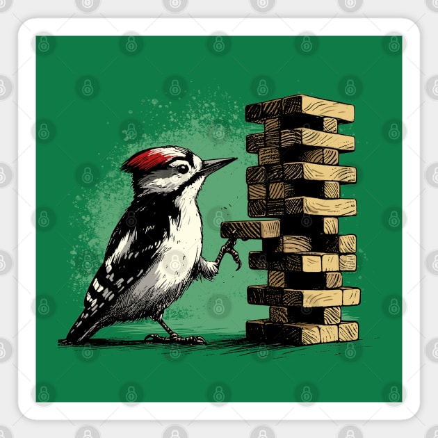 Woodpecker's Jenga Magnet by GoshWow®